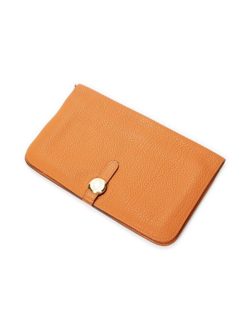 Hermes Dogon Wallet Orange Clemence Leather